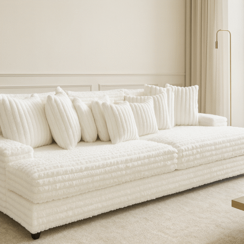 ספה דגם מילאנו, דוגמאת פסים, צבע שמנת