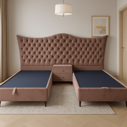 מיטה יהודית דגם דוכסית, צבע בורדו, גב קפיטונז'